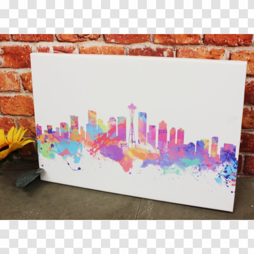 Watercolor Painting Canvas Cities: Skylines Transparent PNG