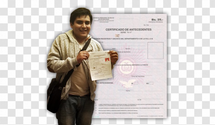 Akademický Certifikát Oruro FELCC Cochabamba Criminal Record - Human Behavior - Background Certificate Transparent PNG