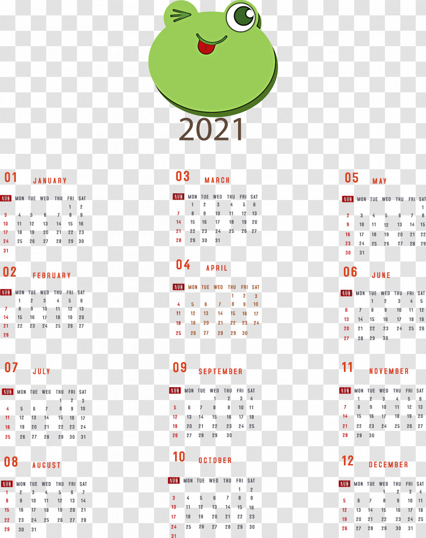 Printable 2021 Yearly Calendar 2021 Yearly Calendar Transparent PNG