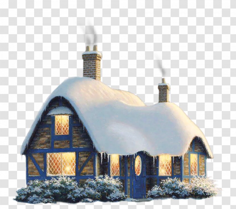 Christmas House Santa Claus Clip Art - Building - A With Chimney Transparent PNG