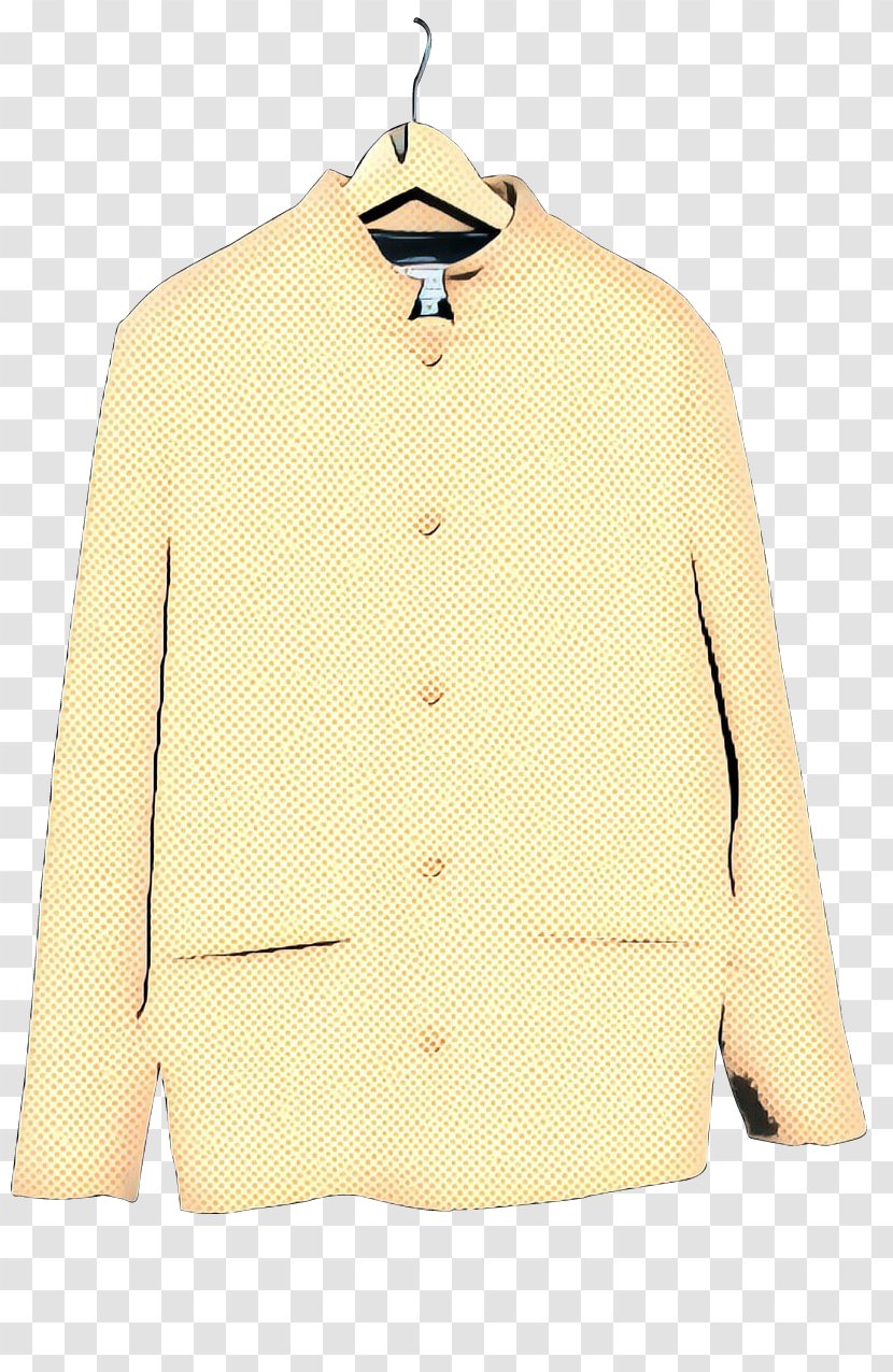 Clothing Outerwear Yellow Sleeve Collar - Pop Art - Neck Button Transparent PNG