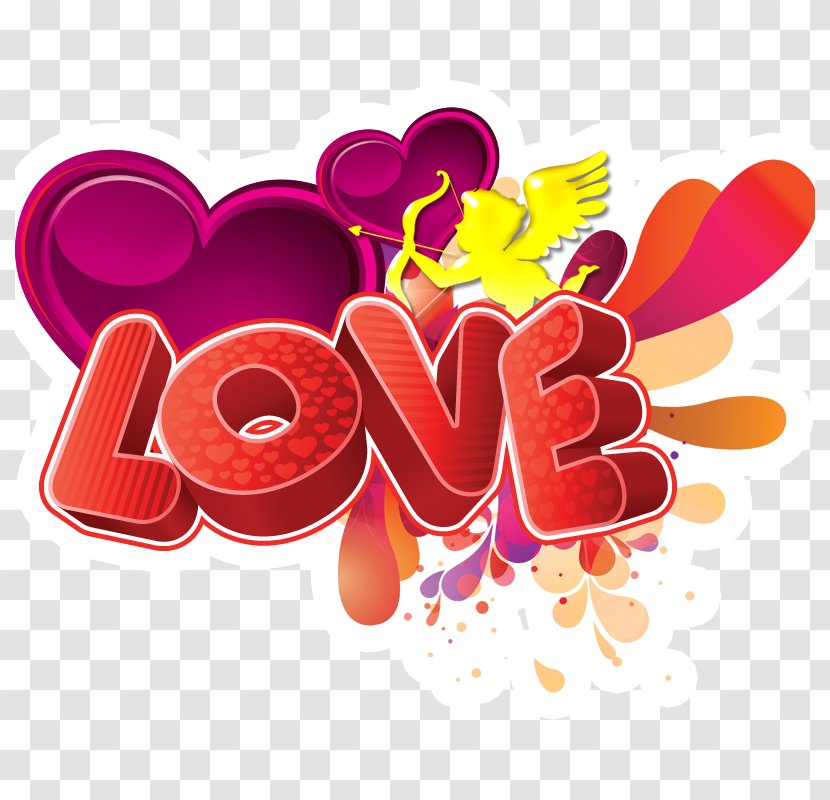 Love English Cupid Art - Word Transparent PNG