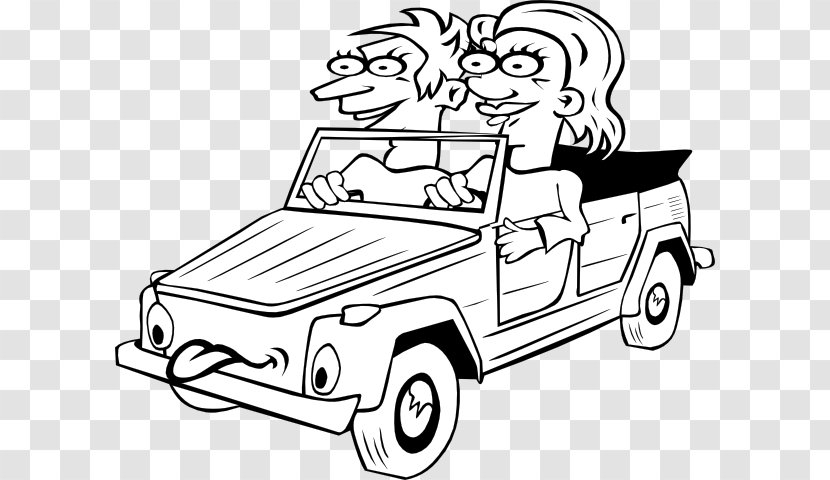 Cartoon Driving Clip Art - Automotive Exterior - Outline Of A Car Transparent PNG
