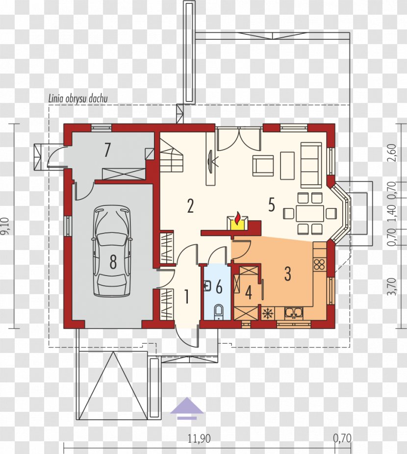 Floor Plan Mansard Roof House Building - Area Transparent PNG