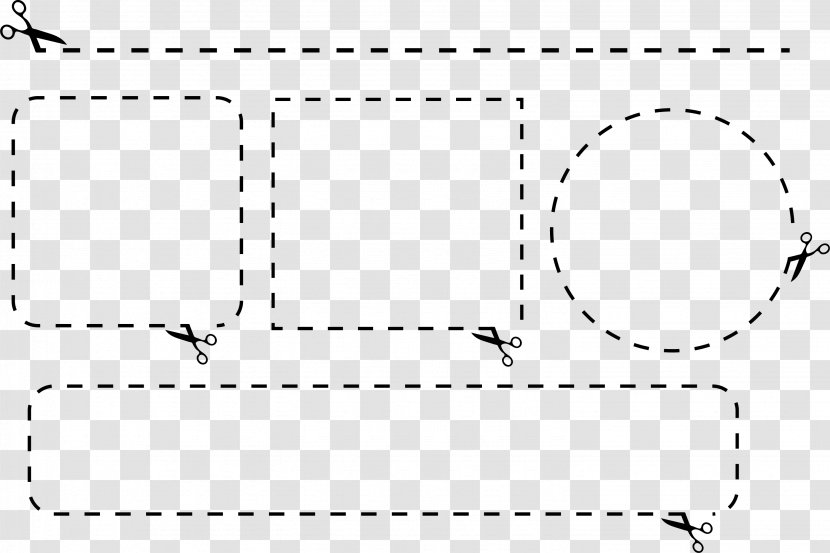 Line - Monochrome - Dashed Cut The Border Transparent PNG