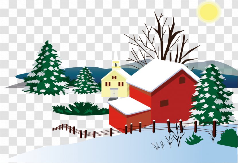 Santa Claus Winter Snow - Christmas Tree - Housing Material Warm Transparent PNG