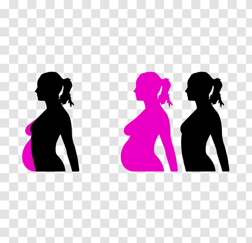 Pregnancy Silhouette Clip Art - Heart - Of Pregnant Woman Clipart Transparent PNG