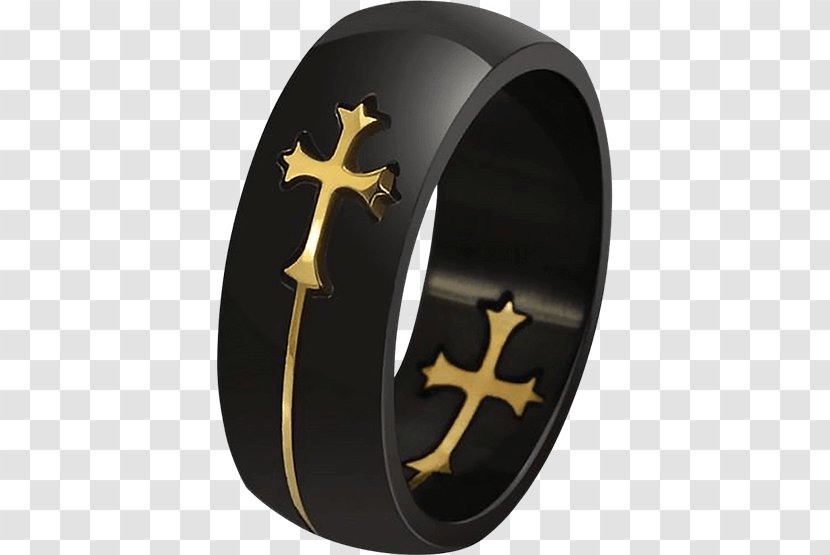 Wedding Ring Gold Jewellery Cross - Symbol Transparent PNG