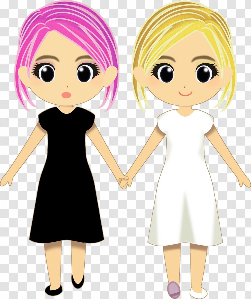 Clip Art Twin Girl Image - Cartoon - Sister Transparent PNG