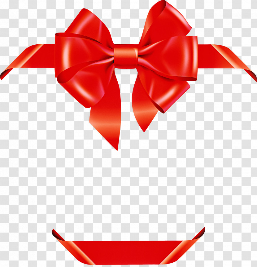 Red Ribbon Carmine Heart Embellishment Transparent PNG
