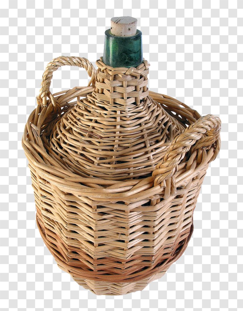 Wine Champagne Bottle Drink - Alcoholic Beverage - Mounted In The Basket Transparent PNG