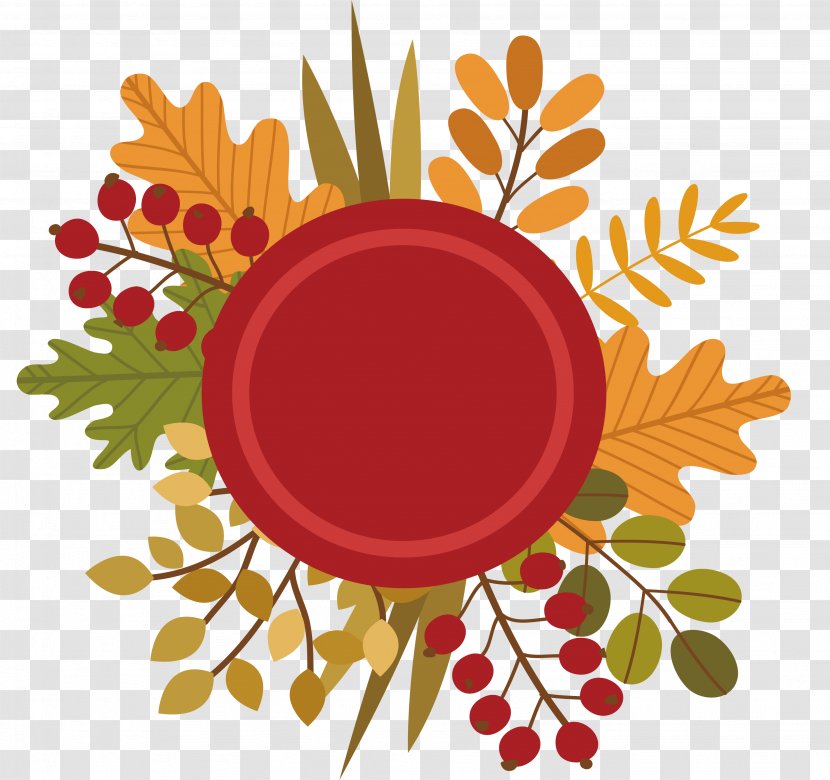 Leaf Autumn Clip Art - Fruit - The Leaves Decorate Title Box Transparent PNG