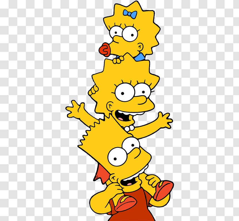 Maggie Simpson Bart Homer Lisa Marge - White - Simpsons Transparent PNG