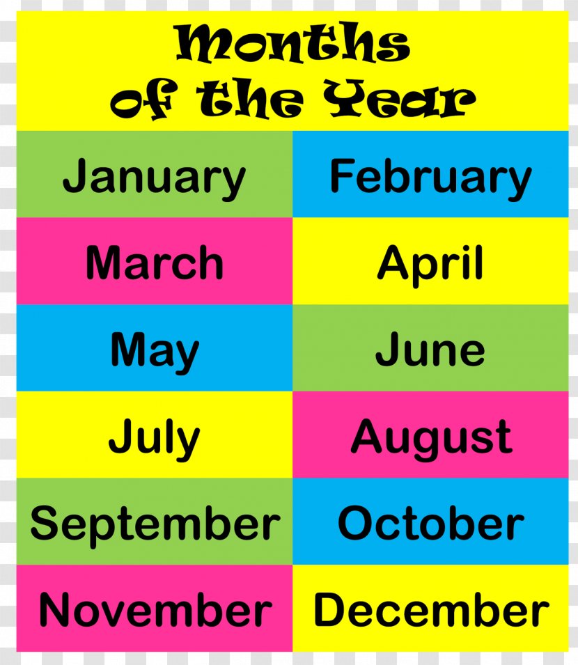 12 Months Of The Year Clip Art - Blog - Yellow Transparent PNG