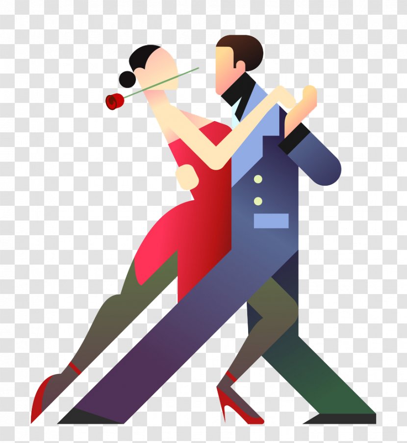 Dance Tango Royalty-free Clip Art - Heart - Flattened Dancing Men And Women Transparent PNG
