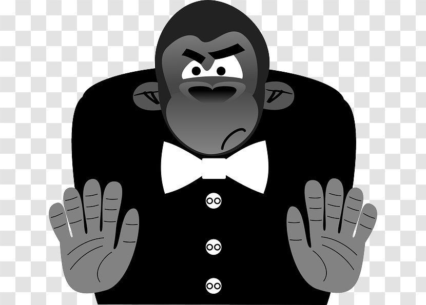 Ape Western Gorilla Clip Art - Black - Drawing Transparent PNG