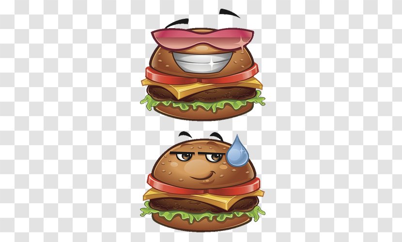 Hamburger Cheeseburger Fast Food Cartoon - Beef - Crab Fort Expression Package Transparent PNG