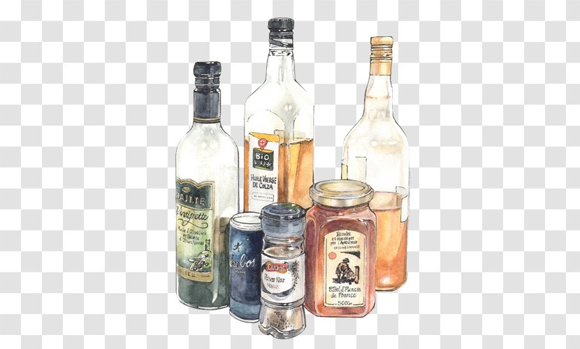 Vodka Cocktail Wine Bottle Drink - Painting - Hand Material Picture Transparent PNG