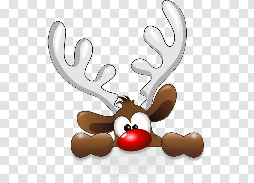 Rudolph Reindeer Santa Claus Christmas Clip Art - Antler Transparent PNG