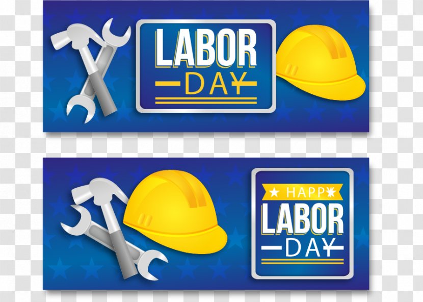 Labor Day Labour Euclidean Vector International Workers - Cap - Banner With Helmet And Tools Transparent PNG