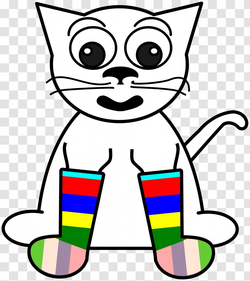 Cat Sock Line Art Clip - Socks Transparent PNG