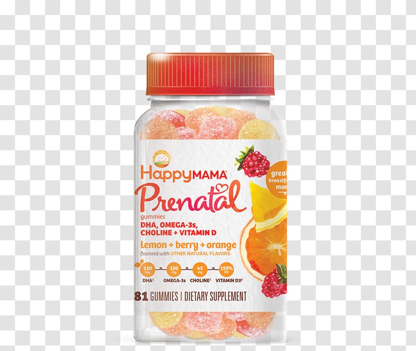 Dietary Supplement Happy Family Blood Orange Prenatal Vitamins Juice - Strawberry - Pregnancy Transparent PNG