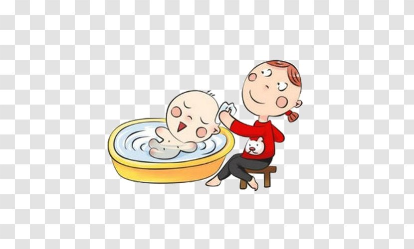 Bathing Infant Postpartum Confinement Child - Boy - Cartoon Baby Bath Picture Material Transparent PNG