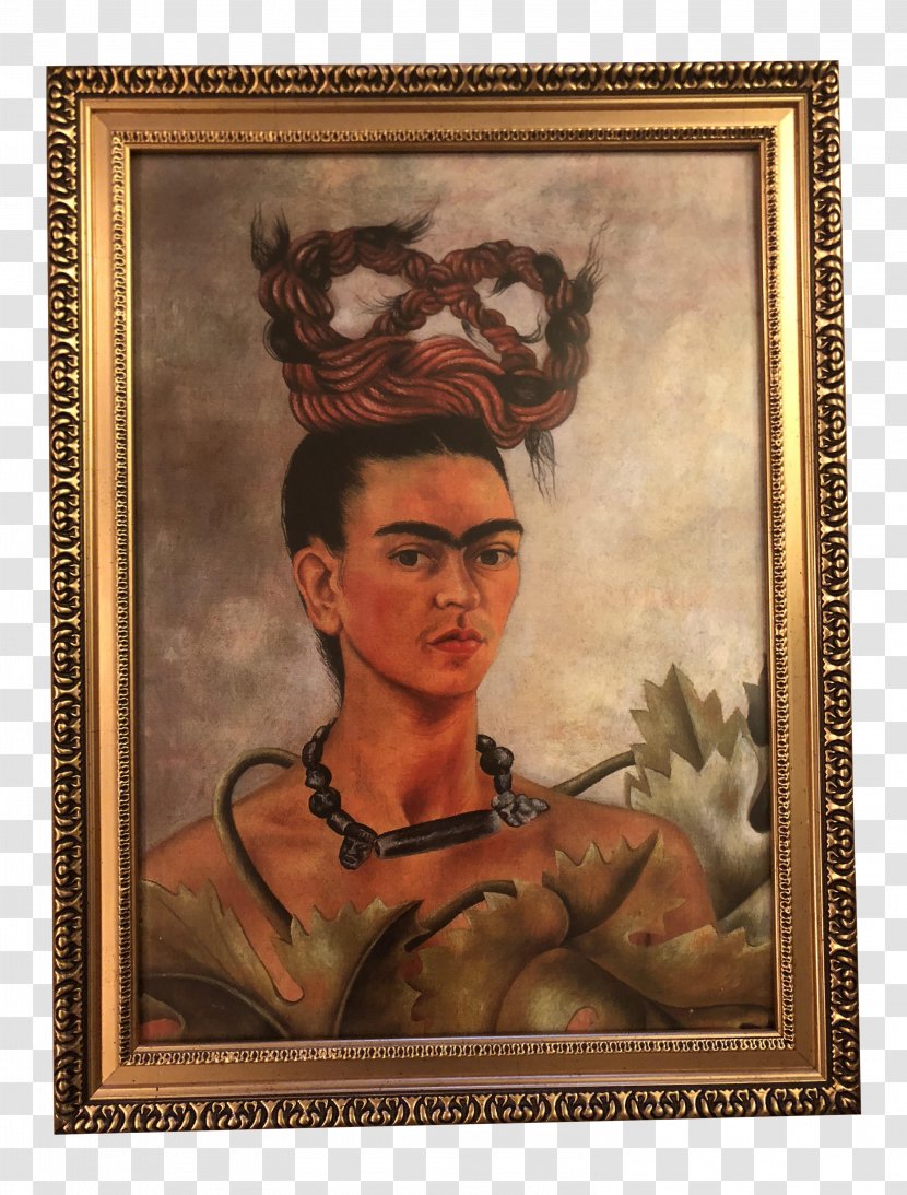 Diego Rivera Self Portrait With Braid Self-Portrait Thorn Necklace And Hummingbird Cropped Hair Frida Kahlo Museum - Work Of Art - Painting Transparent PNG