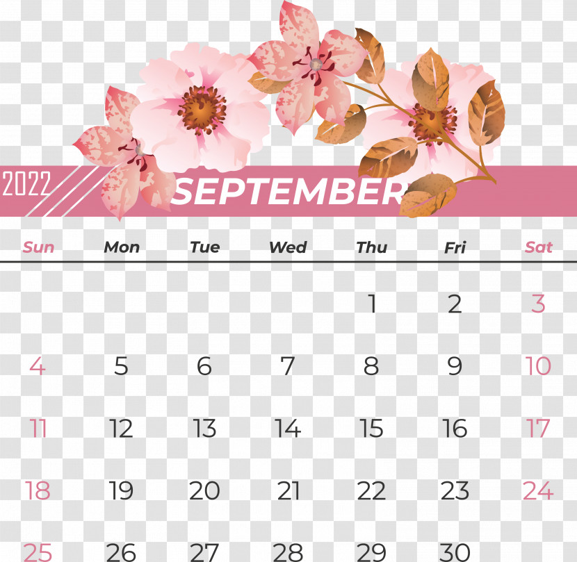 Calendar Font Pink M Flower Petal Transparent PNG