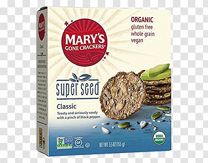 Organic Food Mary's Gone Crackers Pesto Seed - Flavor - Black Sesame Transparent PNG