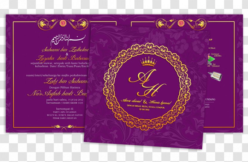 Wedding Invitation Greeting & Note Cards Post - Violet - KAD KAHWIN Transparent PNG