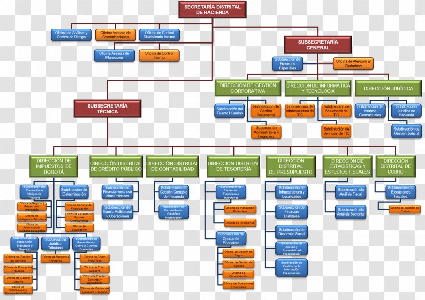 Organizational Chart Structure Secretaría Distrital De Hacienda Business Transparent PNG