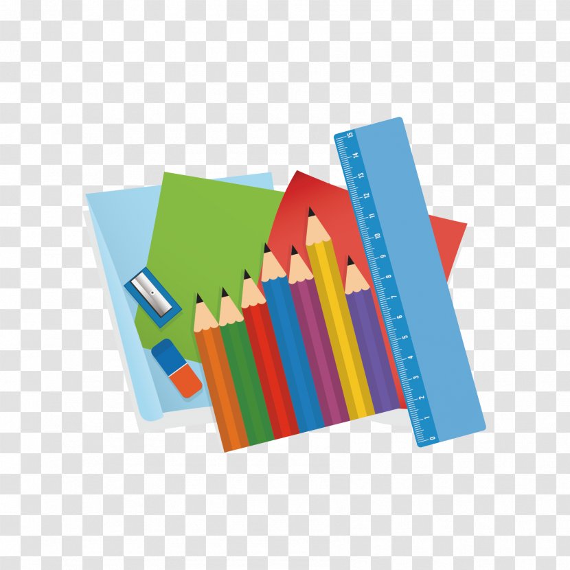 School Colored Pencil Banner Crayon - Material - Vector Pen And Paper Transparent PNG