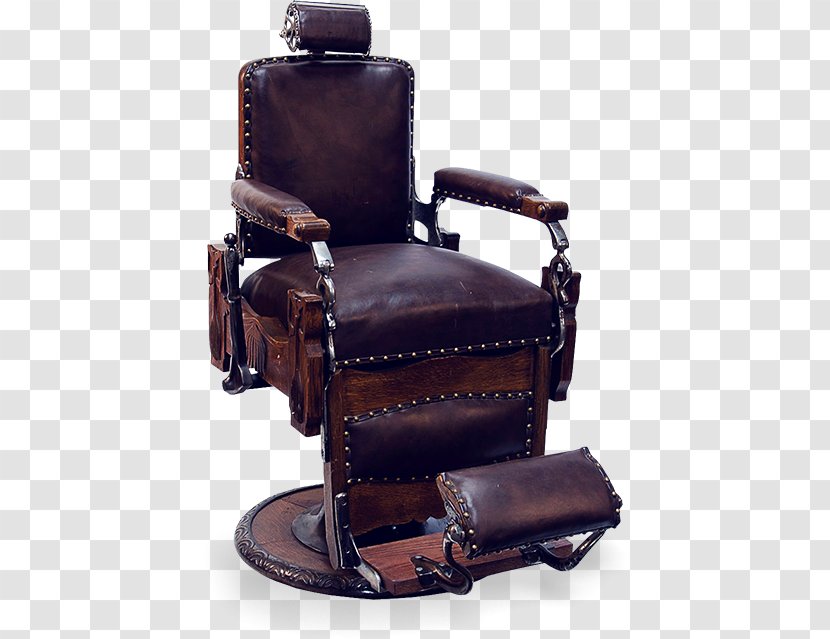 Barber Chair Antique Furniture - Brown Transparent PNG
