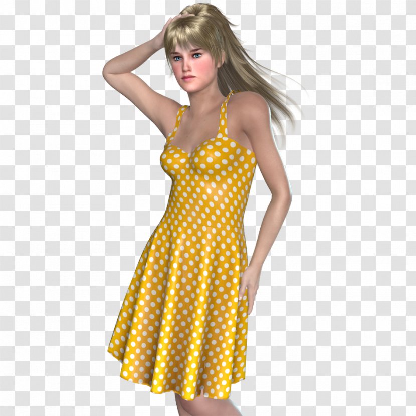 Polka Dot Shoulder Cocktail Dress - Tree - Summer Clothing Transparent PNG