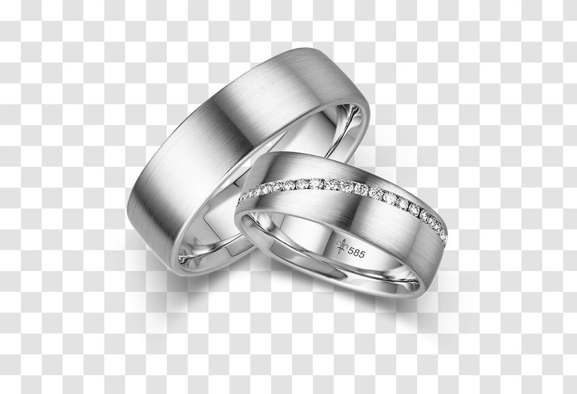 Wedding Ring Gold Silver Białe Złoto - Diamond Transparent PNG