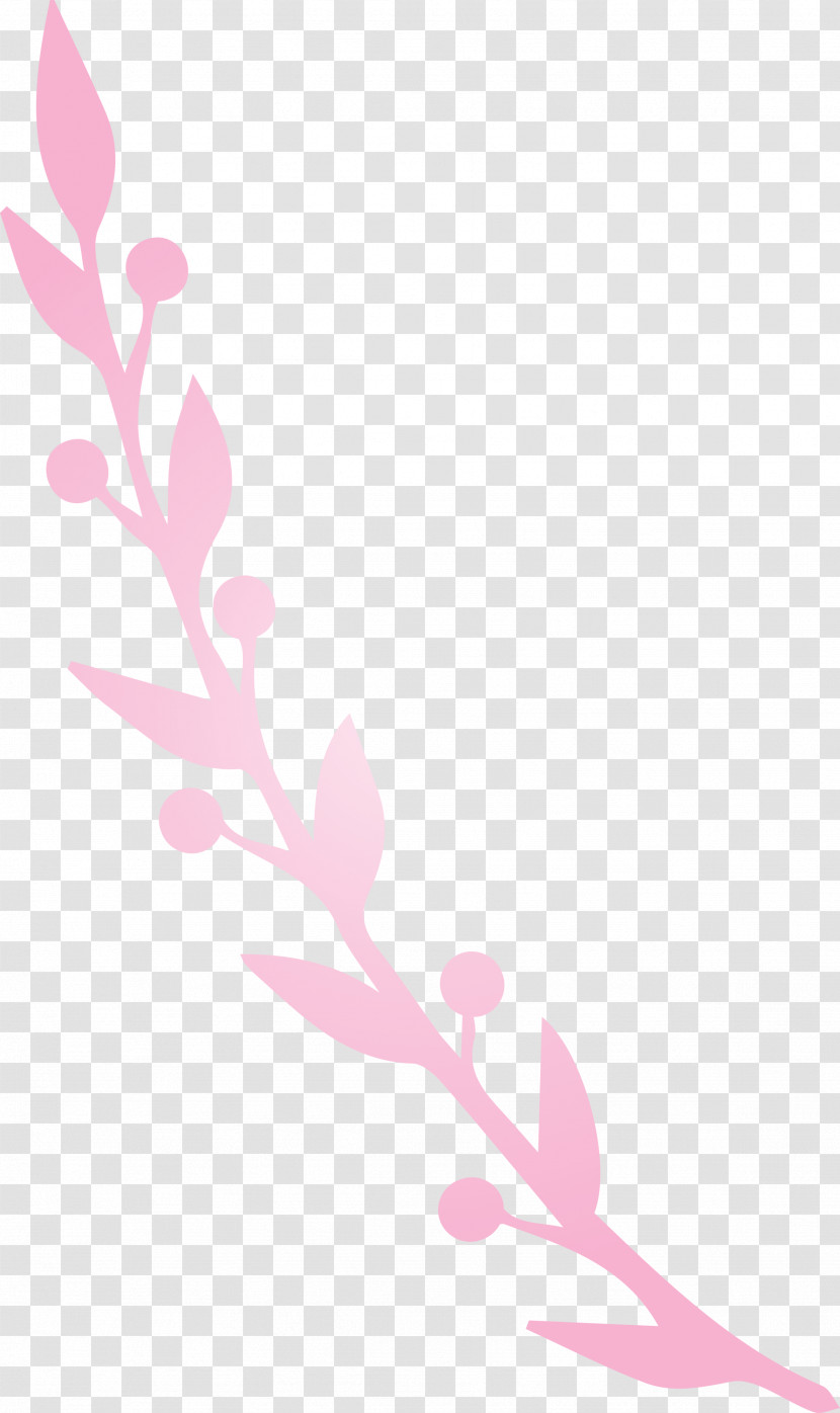 Petal Pink M Font Line Twig Transparent PNG