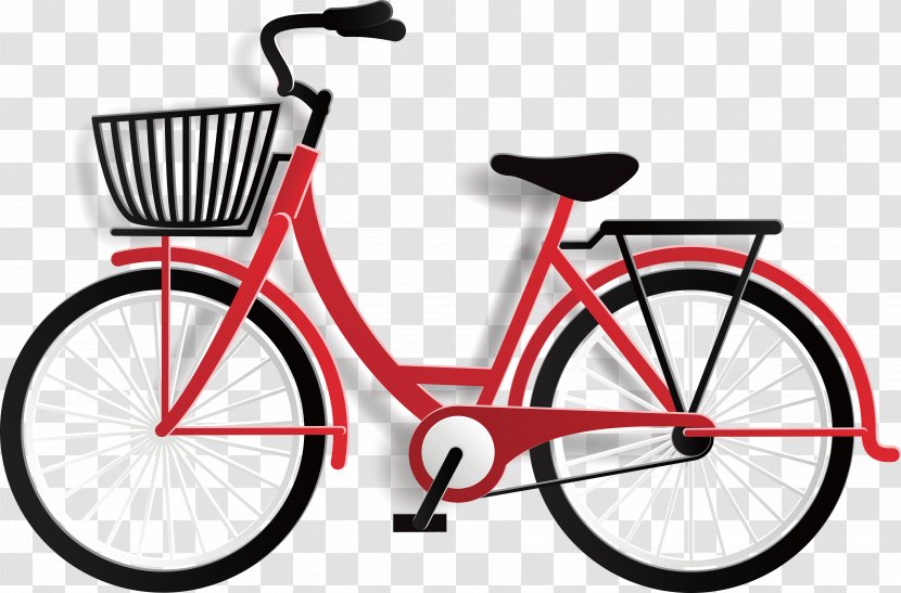 Bicycle Cartoon - Red - Bike Design Transparent PNG