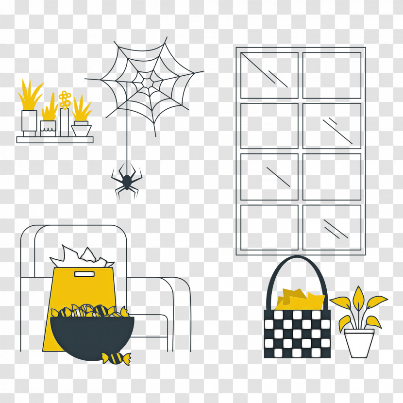 Cartoon Diagram Yellow Line Pattern Transparent PNG