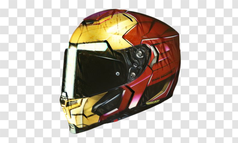 Motorcycle Helmets HJC IS-17 Marvel Iron Man Full Face Street Helmet Corp. LeatherUp.com - Clothing - Sports Equipment Transparent PNG