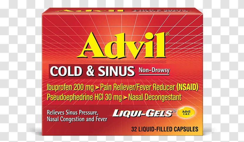 Ibuprofen Common Cold Pseudoephedrine Sinus Infection - Capsule - Tablet Transparent PNG