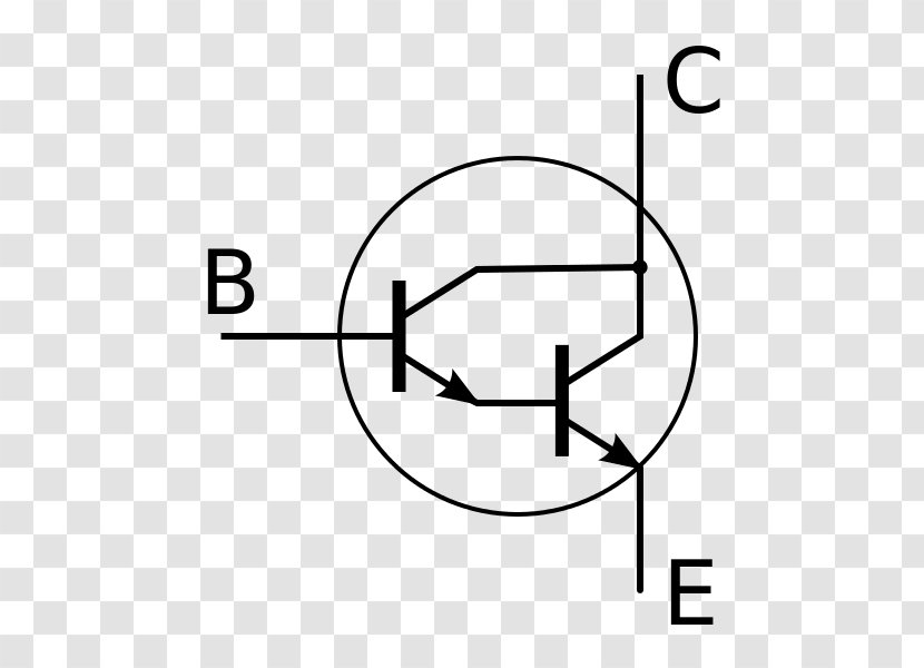 Darlington Transistor Electronics Bipolar Junction NPN - Drawing - Simple English Wikipedia Transparent PNG