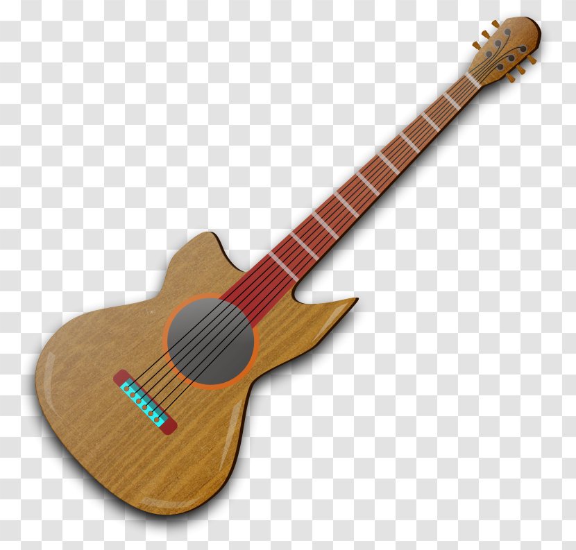 Acoustic Guitar Musical Instrument - Heart - Vector Art Transparent PNG
