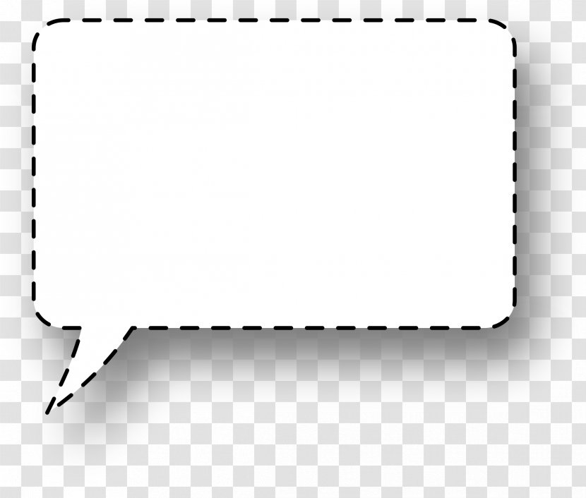 Speech Balloon Comics Clip Art - Black And White - Text Bottom Image Transparent PNG