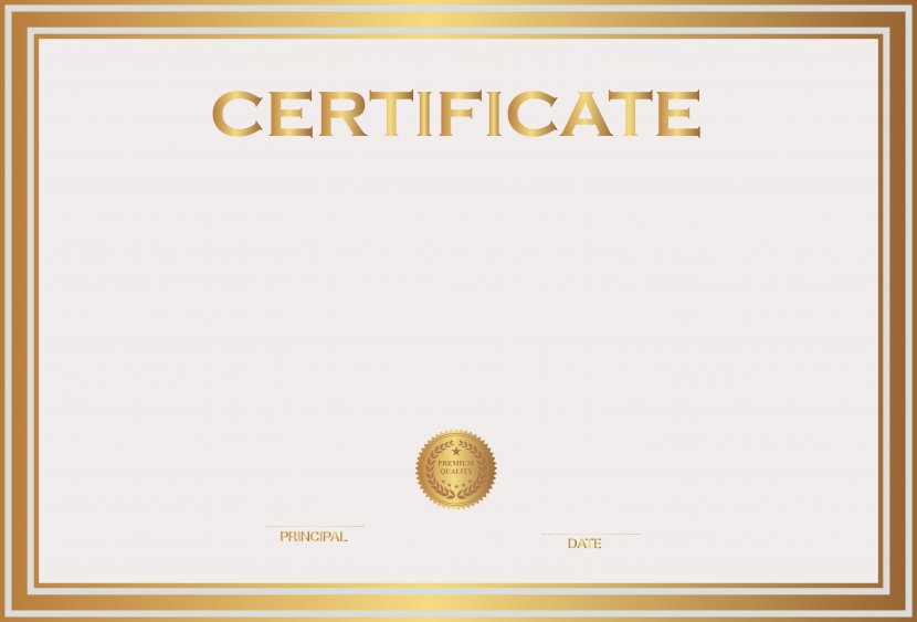 Student Template Academic Certificate Clip Art - Area - White And Gold Image Transparent PNG