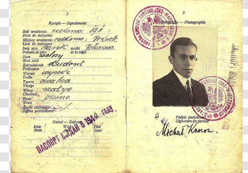 Identity Document Second World War Soviet Union Polish Passport Transparent PNG