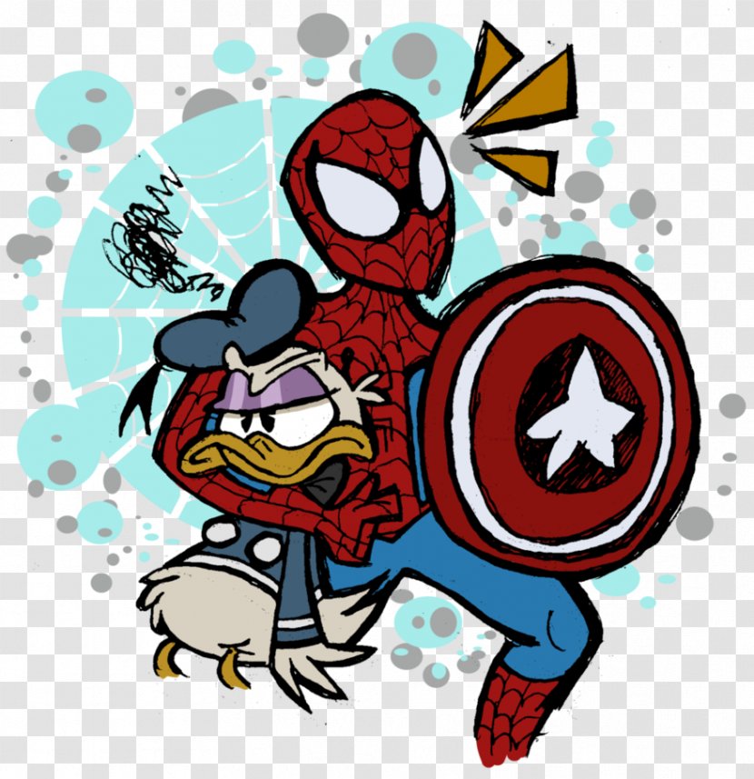 Captain America Donald Duck Spider-Man Art - Comics Transparent PNG