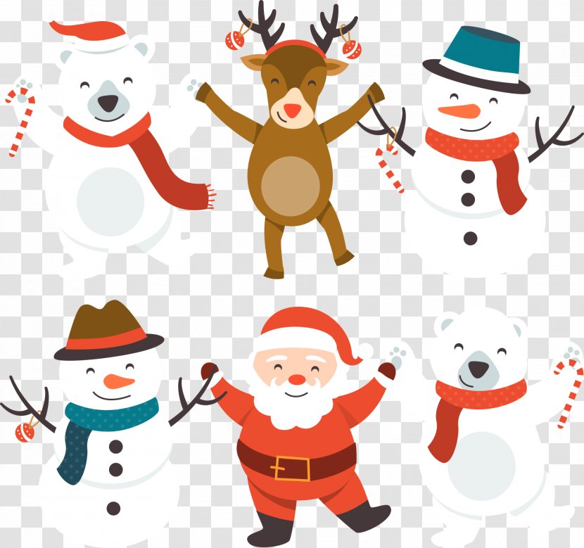 Santa Claus Bear Christmas Snowman - Cute And Transparent PNG