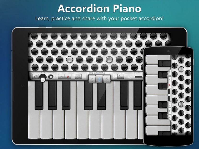 Accordion Chromatic Button Piano - Frame Transparent PNG