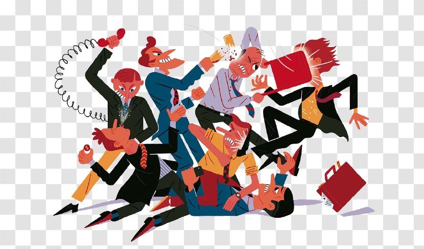 Animation Fashion Illustrator Model Sheet Illustration - Watercolor Painting - Cartoon Fight Crowd Transparent PNG